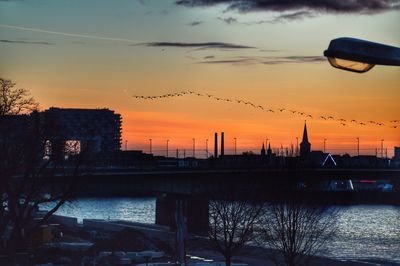 View of river at sunset