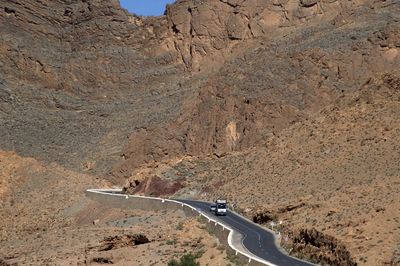 High angle view of mountain road