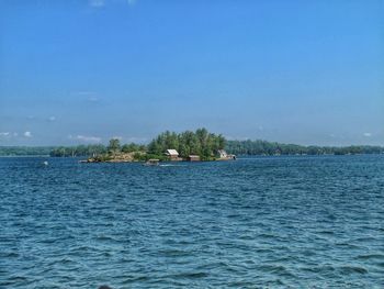 Houses by river