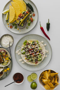 Healthy feast with various mexican food