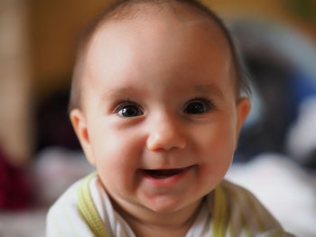 Close-up portrait of cute baby girl