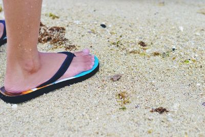 Low section of person on sand