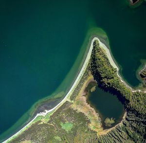 High angle view of sea shore