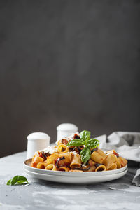 Close-up of breakfast served on table