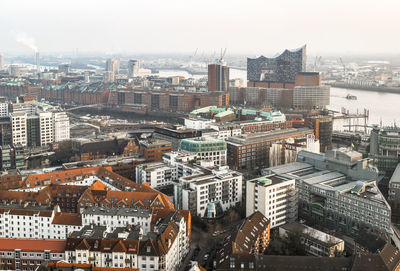 High angle view of cityscape