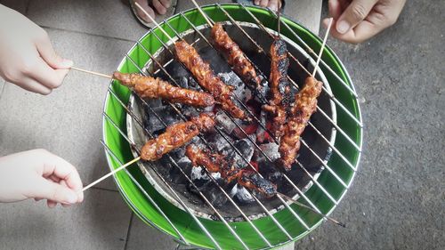 Grilled satay with grill barrel