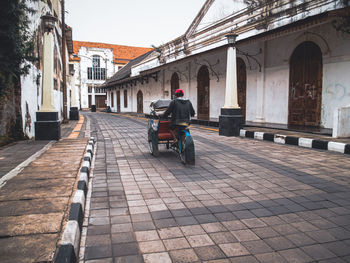 People's lives in the old town of semarang, indonesia