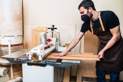 Man working on table