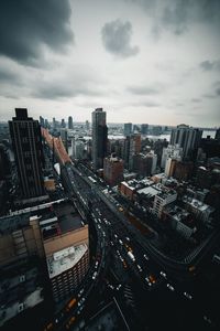 High angle view of cityscape