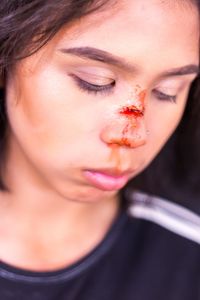 Close-up portrait of a beautiful young woman