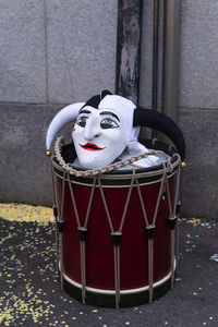 Basel carnival 2023. colorful mask and drum