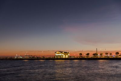 Scenic view of sea at sunset