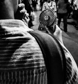 Rear view of man wearing hat