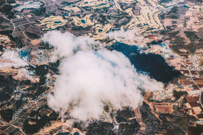 High angle view of waterfall