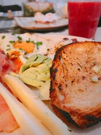 Close-up of food in plate on table