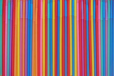 Full frame shot of colorful straws