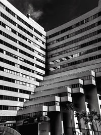 Low angle view of modern buildings against sky