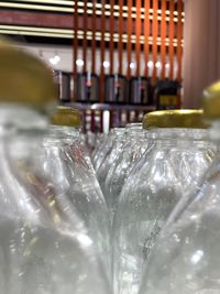 Close-up of drink in glass bottle