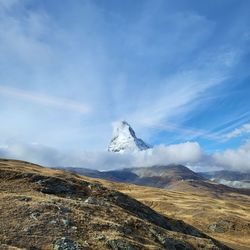 Scenic view of mountains against sky