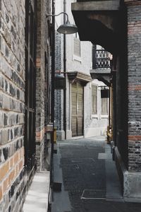 Narrow alley amidst buildings in city