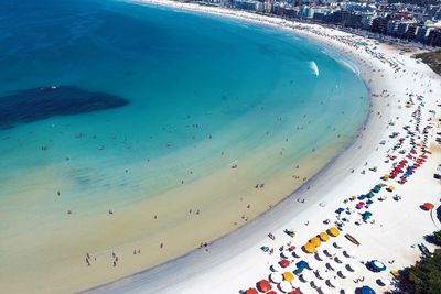 Aerial view of people at beach