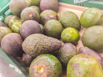 High angle view of fruits for sale in market