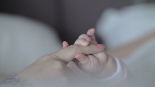 Close-up of baby hand