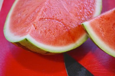 Close-up of watermelon on table