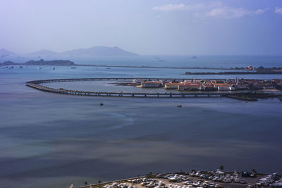 High angle view of sea against sky