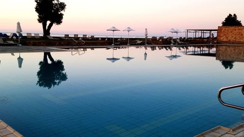 Swimming pool against clear sky