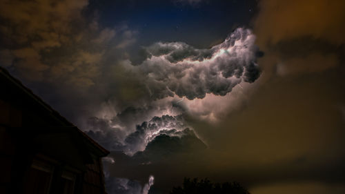 Idyllic shot of dramatic cloudy sky at night