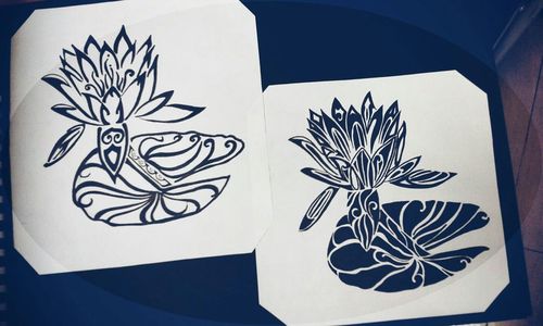 Close-up of floral pattern on wall