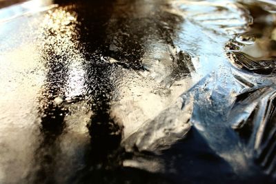 Full frame shot of wet glass