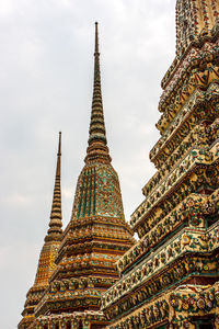 Low angle view of temple building against sky