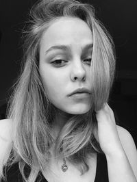 Close-up portrait of a beautiful young woman