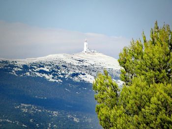 View of mountain against cloudy sky