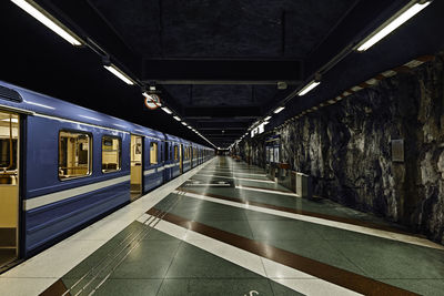 Train at railroad station platform