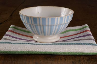 Close-up of tea cup on table