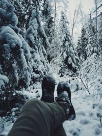 Low section of man in snow