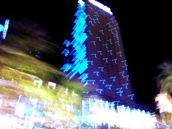 Low angle view of illuminated building
