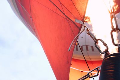 Low angle view of rope against sky