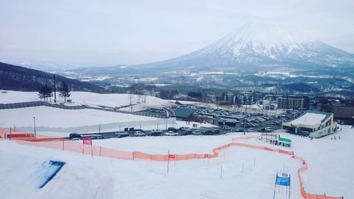 Scenic view of snowy landscape