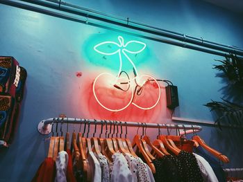 Clothes hanging on glass window