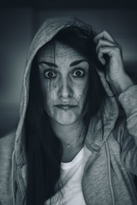 Close-up portrait of young woman