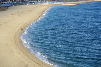 High angle view of beach