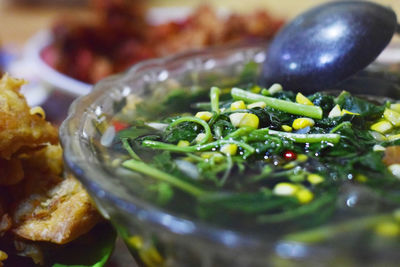 Close-up of meal served in bowl