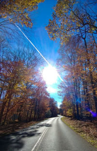 Road amidst trees against sky