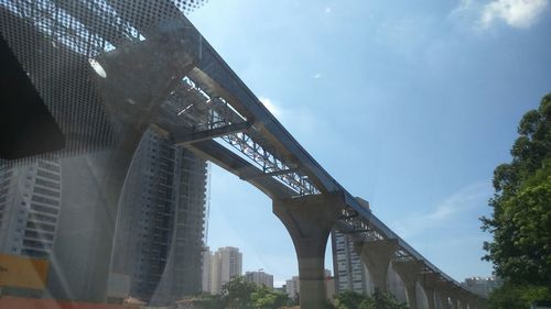 Low angle view of modern building against sky