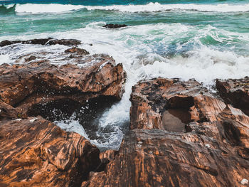 Rock formation on sea shore