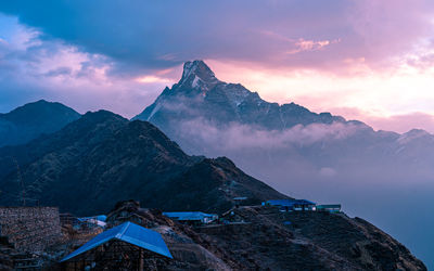 Scenic view of mountains against sky